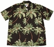Original Hawaiihemd - Wailea Palms Schwarz - Waimea Casual Modell: WCWPA-Black