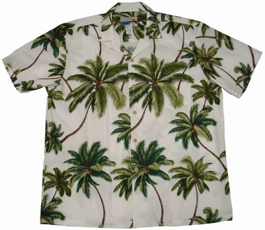 Original Hawaiihemd - Wailea Palms Weiss - Waimea Casual
