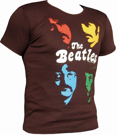 Logoshirt - THE BEATLES Shirt - Faces - Braun