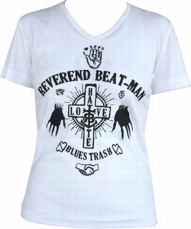 Beat-Man - Hands - Girl-Shirt weiss