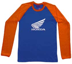 Honda Long Sleeve - Blau/orange - Shirt Shirts