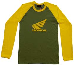 Shirts Honda Long Sleeve - Olive/gelb - Shirt