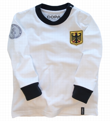 Deutschland Kinder Baby Retro Fußball Trikot T-Shirt aus Baumwolle Gr 56 bis 122 