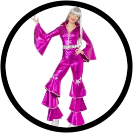Disco Lady Dancing Dream Pink 70er Jahre - Klicken fr grssere Ansicht