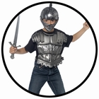 Helm mit Schwert und Brustpanzer - Mittelalter