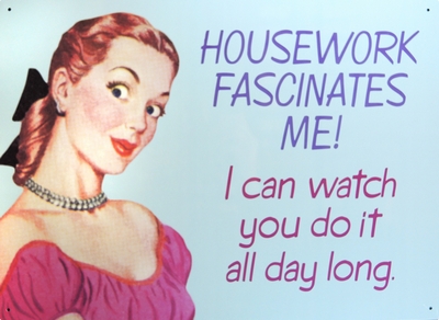 Blechschild Retro Humor Housework