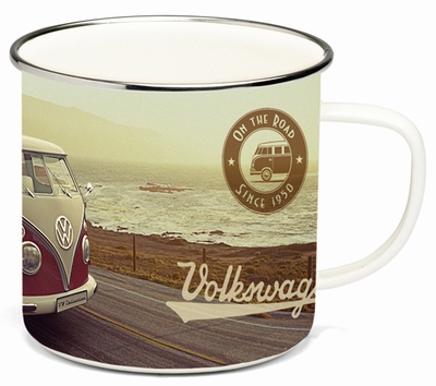 VW BULLI Emaille Tasse - Vintage