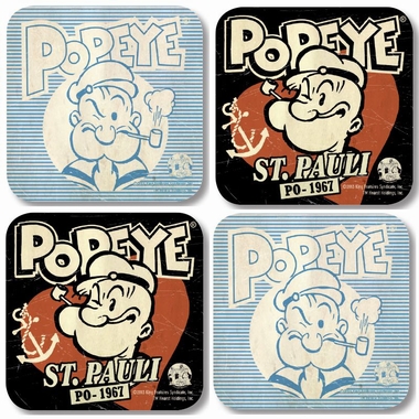 Popeye Coaster Set - 4 Untersetzer