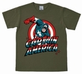 Logoshirt - Captain America Shirt - Marvel - Olivgrn
