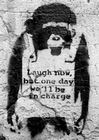 1 x BANKSY POSTER AFFE LAUGH NOW