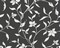 Tapete - Flock II - Schwarz Weiss - Floral