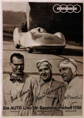 AUDI Auto Union Rosemeyer, Hasse, Mller. Poster