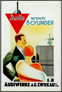 Audi 8-Zylinder Werbung Poster