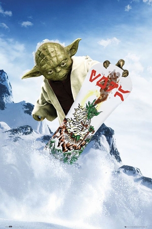Star Wars Poster Yoda Snowboarding
