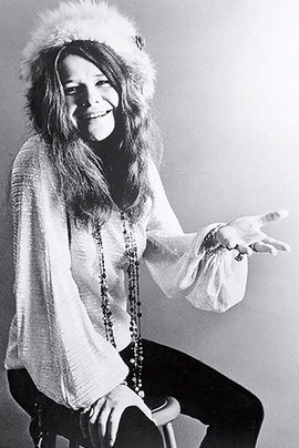 Janis Joplin Poster Chair Black and White