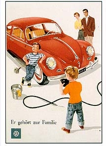 1 AK alte VW Käfer Werbung als Postkarte  Künstlerkarte Pappe 46-23 selten