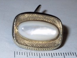 Cufflinks Silber M. Perlmutt Weiss Goldplattiert