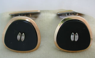 Cufflinks Silber Goldplattiert M. Onix