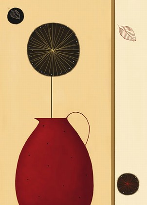 Fototapete - Rote Vase