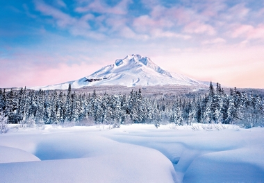 Fototapete Alaska schneebedeckter Berg Schneelandschaft - Klicken fr grssere Ansicht