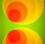 Kreise Green - Retro-Tapete