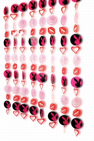 Playboy Doorcurtain Pink-Schwarz