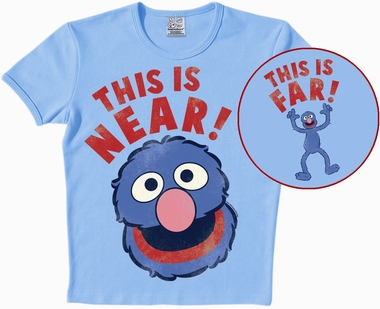 Logoshirt - Sesamstrasse - Grobi Grover Near/Far - Shirt Hellblau
