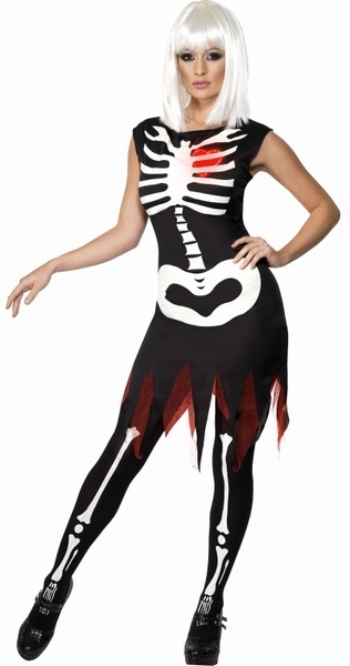 RUBIE’S Kinderkostüm Skelett – Leuchtet Im Dunkeln, Größe 7–8 Jahre (123–140 Cm), Perfekt Für Halloween & Gruselpartys