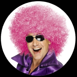 Mega Afro Per�cke Pink - Klicken f�r gr�ssere Ansicht