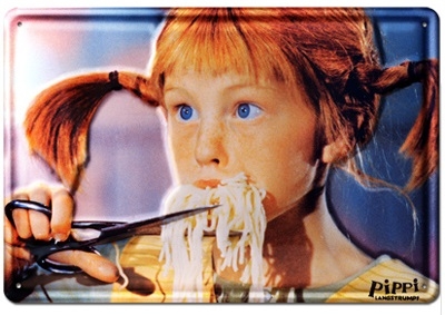 Blechschild - Pippi Langstrumpf - Spaghetti