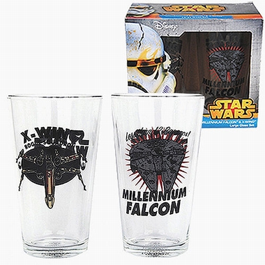 Gläser 2er Pack - Star Wars - Millennium Falcon + X-Wing