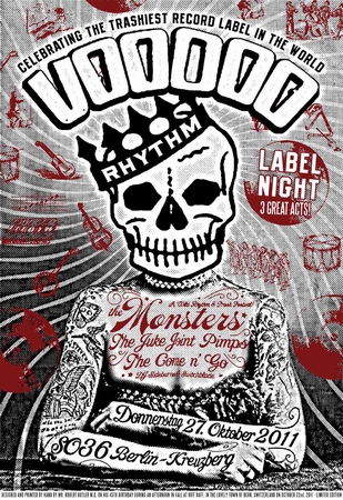 PLAKAT VOODOO RYHTHM LABEL NACHT (Siebdruck)