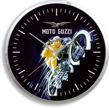 Moto Guzzi Wanduhr - schwarz