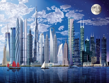 Fototapete - H�chste Geb�ude der Welt - Skyline - Klicken f�r gr�ssere Ansicht