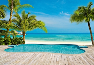 Fototapete Pool am Strand mit Aussicht - Klicken fr grssere Ansicht