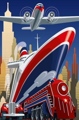 Fototapete Schiff Dampflock Flugzeug Auto - Klicken f�r gr�ssere Ansicht